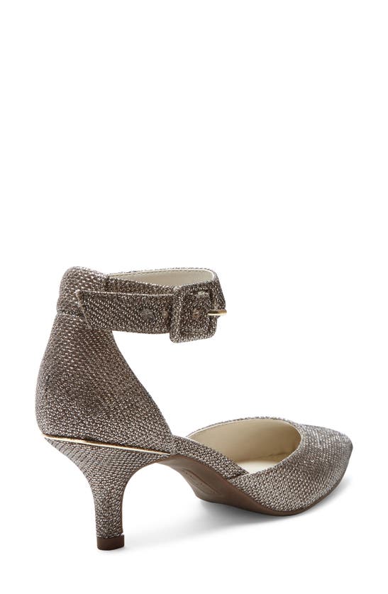 Anne Klein Fabulist Ankle Strap Pointed Toe Pump In Platinum