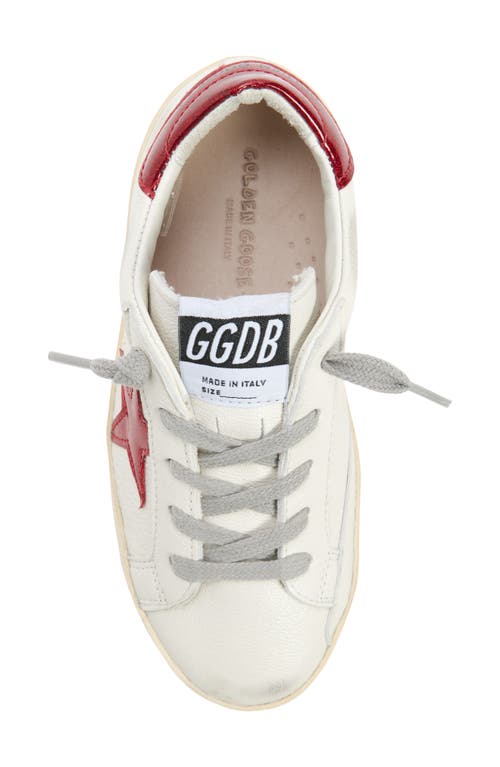 Shop Golden Goose Kids' Super-star Low Top Sneaker In White/red