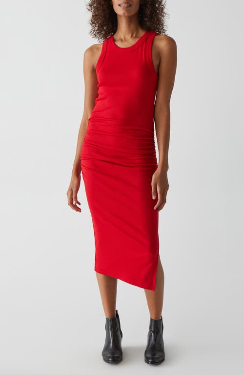 Wren Side Slit Sleeveless Body-Con Midi Dress in Cardinal