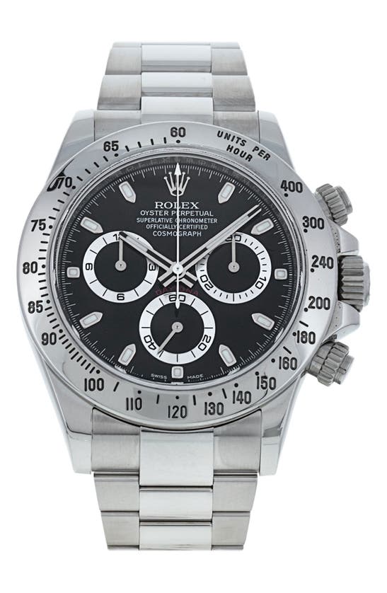 Watchfinder & Co. Rolex  Daytona Cosmograph Automatic Bracelet Watch, 40mm In Silver / Black