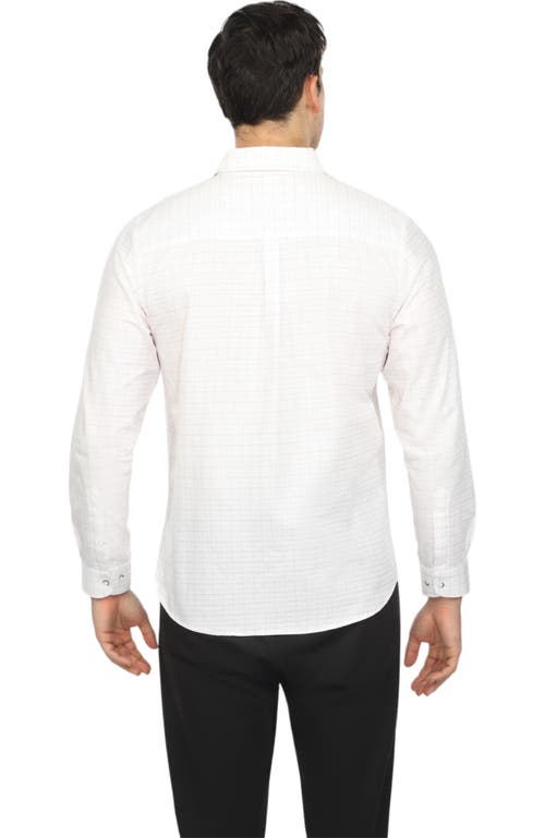 Vustra Check Long Sleeve Shirt In White