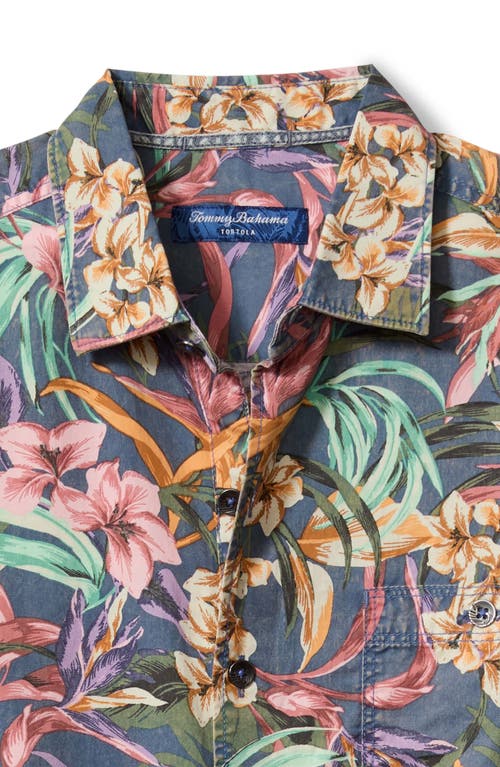 Shop Tommy Bahama Tortola Festive Jungle Button-up Shirt In Dockside Blue