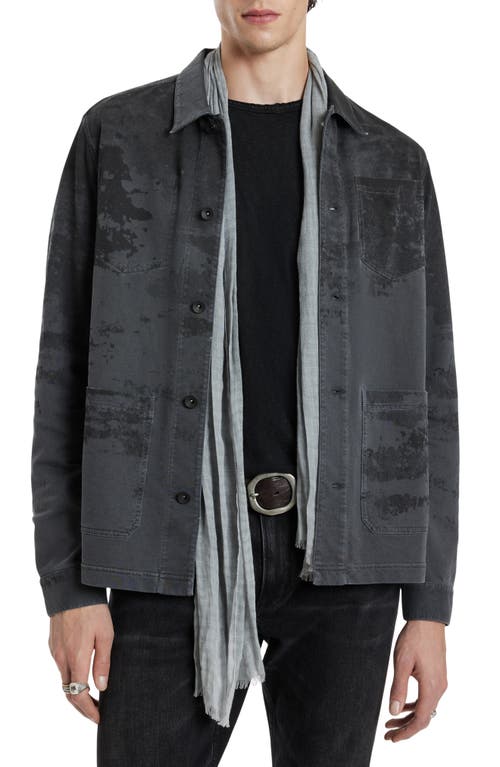 John Varvatos Brighton Organic Cotton French Terry Chore Jacket Iron Grey at Nordstrom,