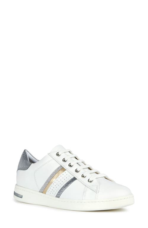 Geox Jaysen Low Top Sneaker in White/Silver