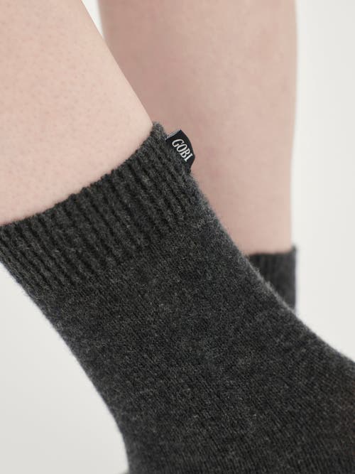 Gobi Cashmere Basic Socks In Charcoal