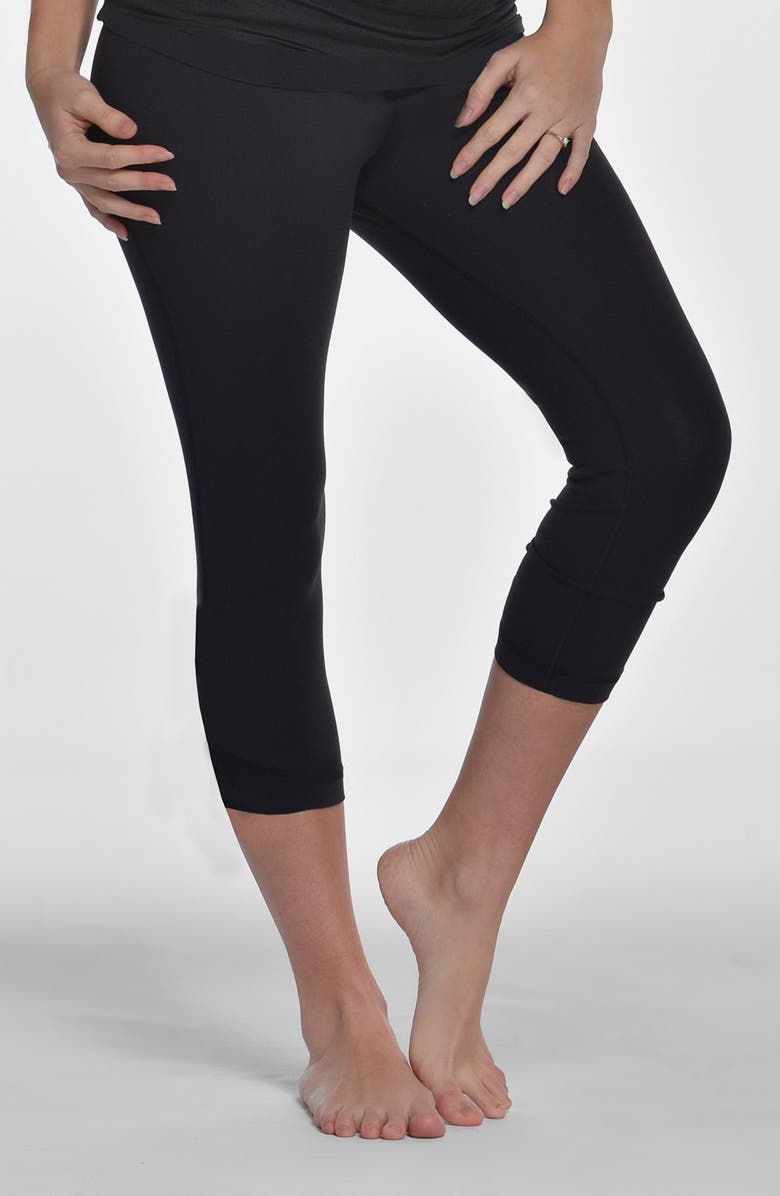 Maternity Yoga Pants with Roll Down Waistband 