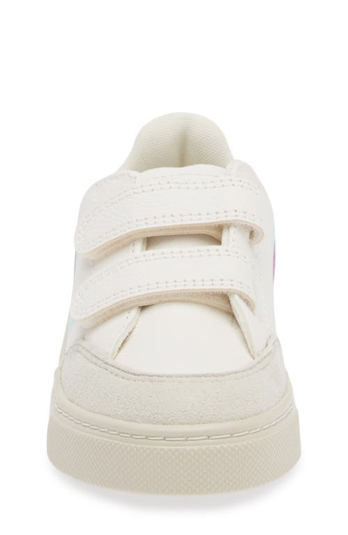 Shop Veja Kids' V-12 Sneaker In Extra-white/multi/orchid