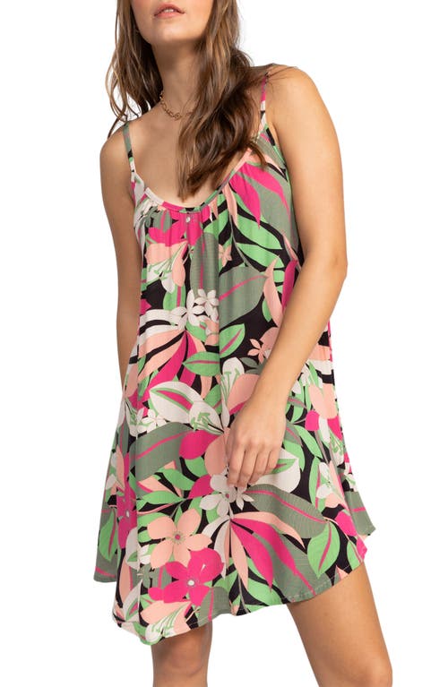 Roxy Spring Adventure Floral Cover-Up Dress Anthracite Palm Song at Nordstrom,