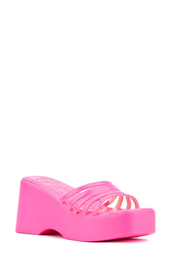 Shop Olivia Miller Dreamer Slide Sandal In Neon Pink