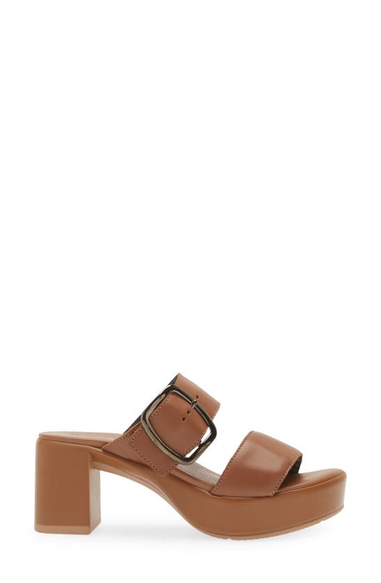 Shop Naot Celeb Platform Slide Sandal In Caramel Leather