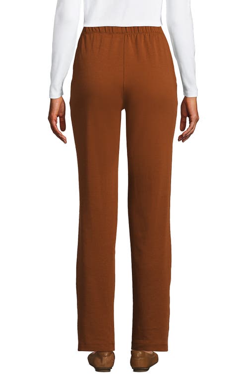 Shop Lands' End Sport Knit High Rise Pants In Dark Caramel