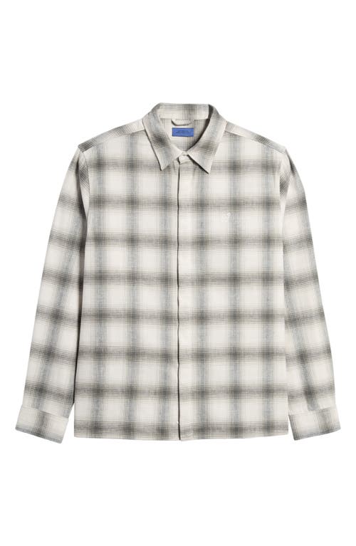 Shop Saturdays Surf Nyc Saturdays Nyc Mickey Shadow Check Cotton Blend Flannel Button-up Shirt In White