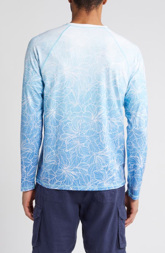 Shop Tommy Bahama High Tide Hibiscus Islandzone® Floral Long Sleeve Rashguard In Campanula