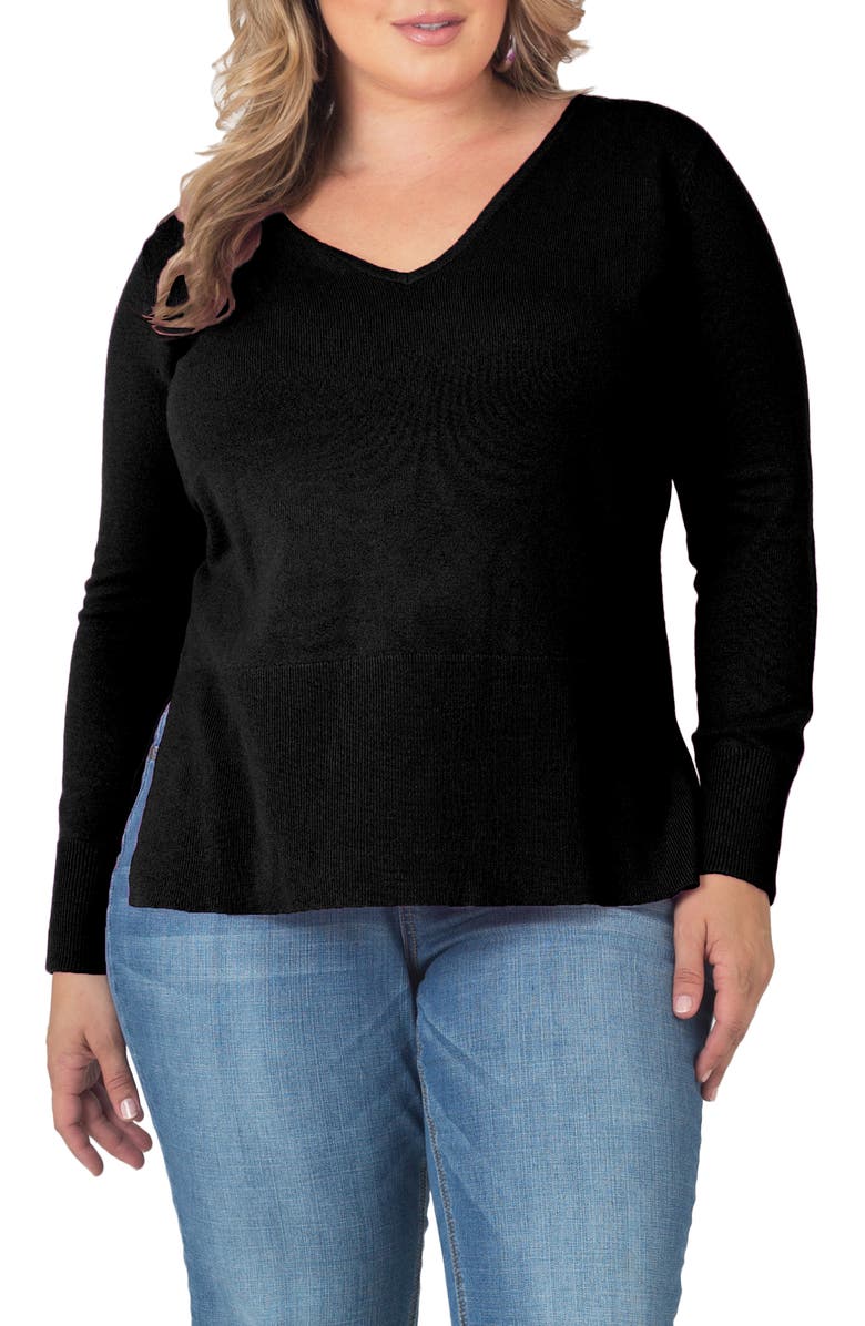 Standards & Practices V-Neck Cashmere Sweater (Plus Size) | Nordstrom