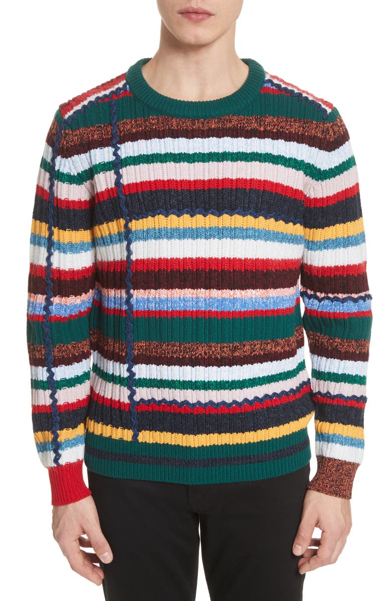 Burberry Chunky Multicolor Stripe Wool Blend Sweater | Nordstrom