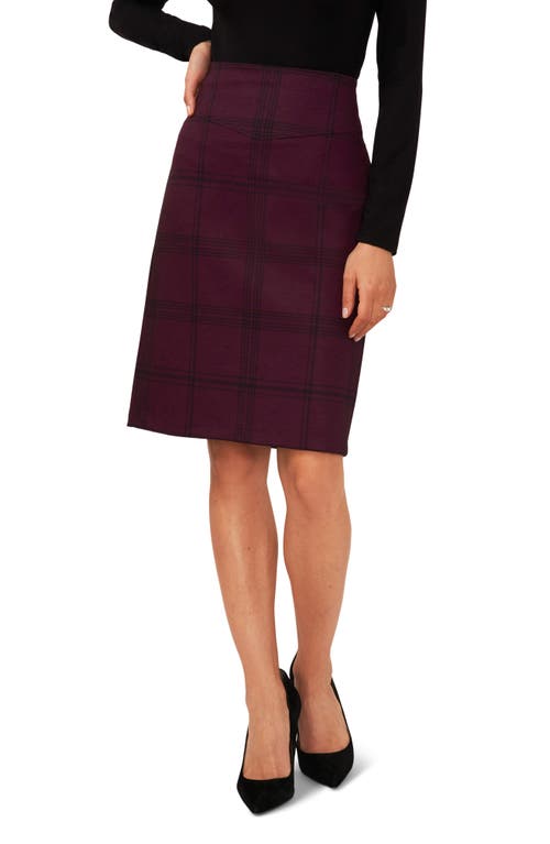 halogen(r) Plaid Seamed Pencil Skirt in Grape Wine