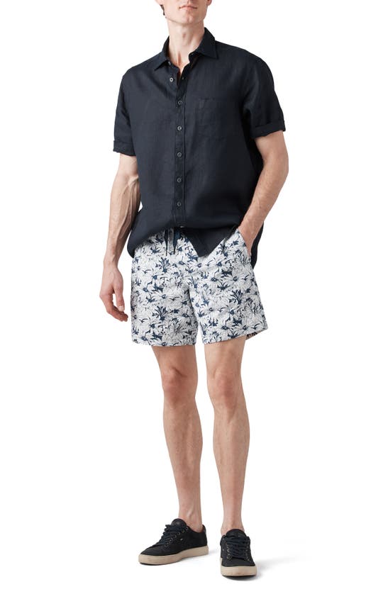 Shop Rodd & Gunn Main Beach Floral Stretch Cotton Drawstring Shorts In Lagoon