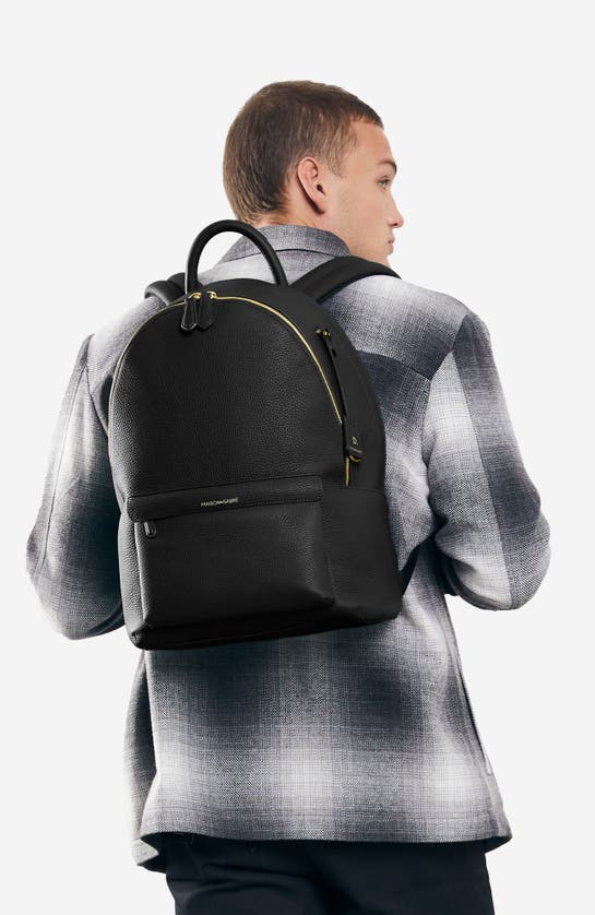 Shop Maison De Sabre Maison De Sabré Leather Backpack In Black Caviar