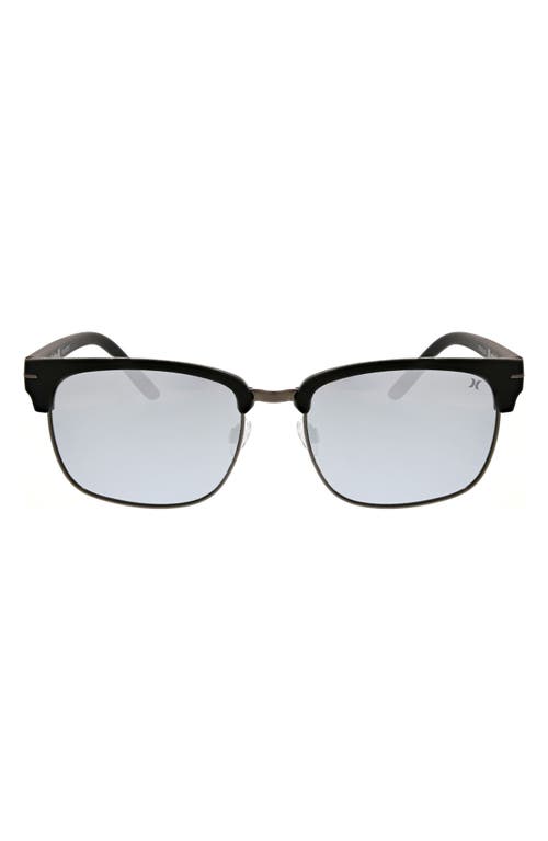 Hurley Retro 56mm Polarized Square Sunglasses In Black