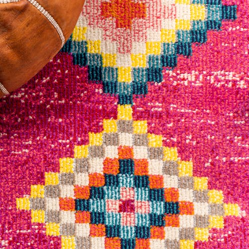 Shop Jonathan Y Love Geometric Area Rug In Pink/multi