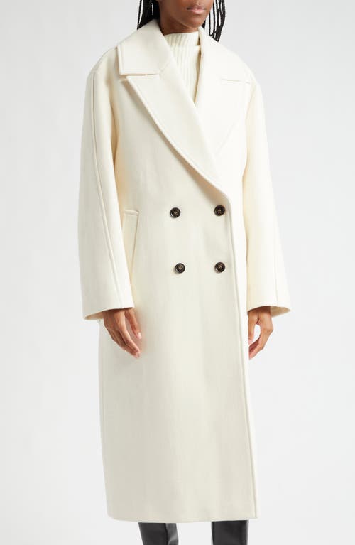 Shop Rohe Róhe Oversize Double Breasted Wool Blend Coat In Off White