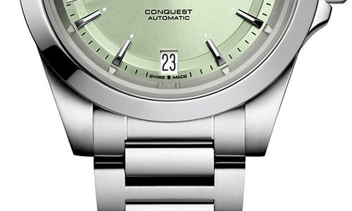 Longines Women's Swiss Automatic Conquest Stainless Steel Bracelet Watch 34mm In Green