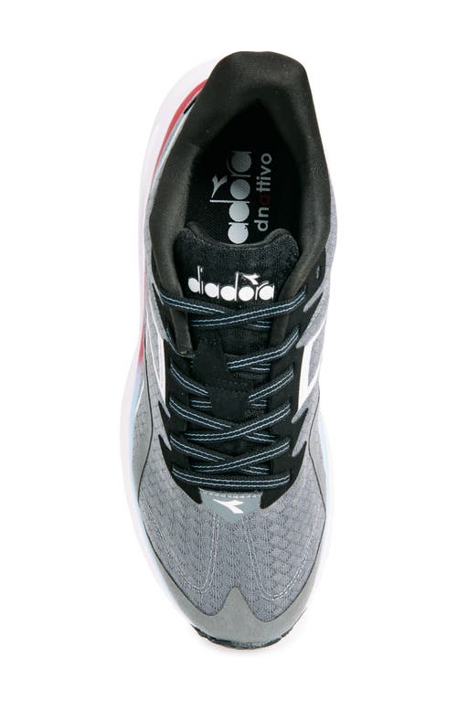 Diadora Equipe Nucleo Running Shoe In Steel Gray/white/black