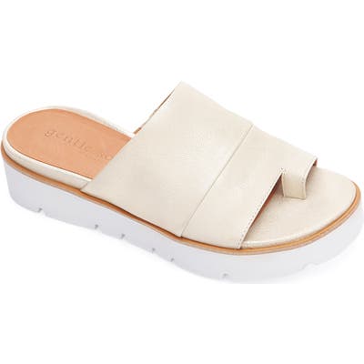 Gentle Souls By Kenneth Cole Lavern Slide Sandal, White
