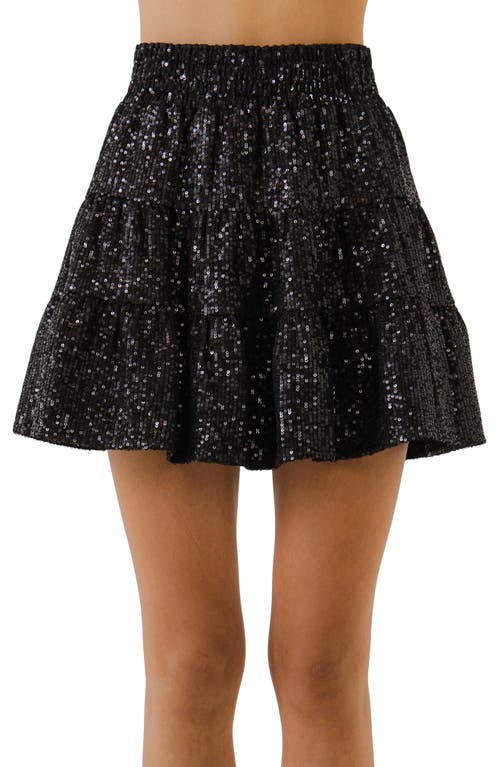 Sequins Miniskirt in Black