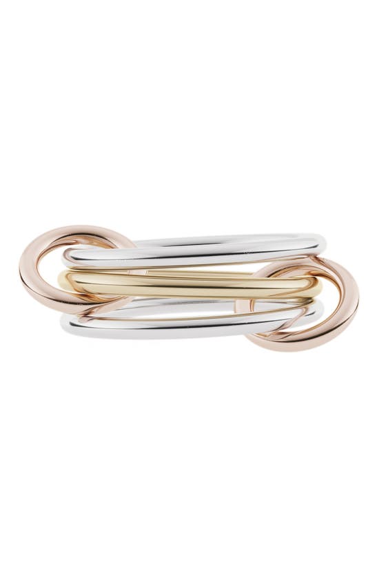 Spinelli Kilcollin Solarium Mixed Metal Linked Rings In Silver/ Yellow Gold/ Rose Gold