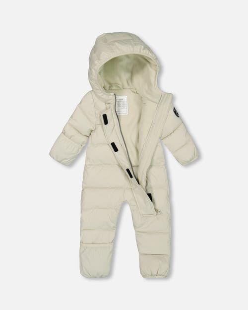 Shop Deux Par Deux Baby Unisex One-piece Compressible Snowsuit White For Baby In Silver Birch