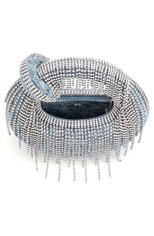 Shop Jw Pei Abacus Embellished Denim Top Handle Bag In Blue