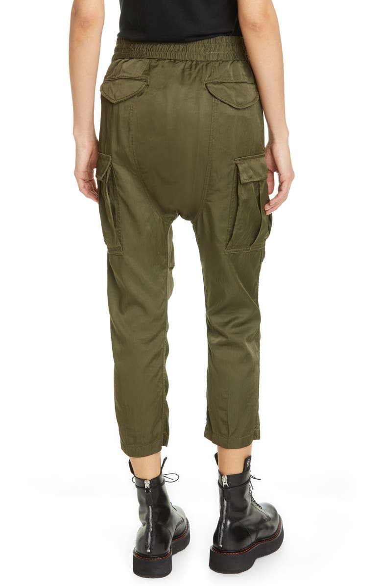 R13 Crop Harem Cargo Pants, Alternate, color, OLIVE