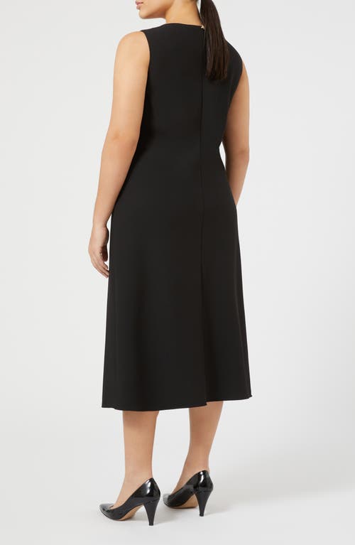 Shop Marina Rinaldi Gabriel Virgin Wool Dress In Black