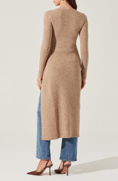 ASTR ASTR THE LABEL HIGH SLIT LONG SWEATER
