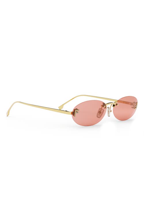 Shop Fendi ' First 54mm Oval Sunglasses In Shiny Endura Gold/bordeaux