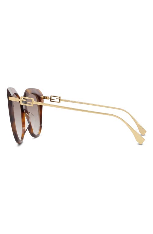 Shop Fendi ' Baguette 57mm Cat Eye Sunglasses In Blonde Havana/gradient Brown