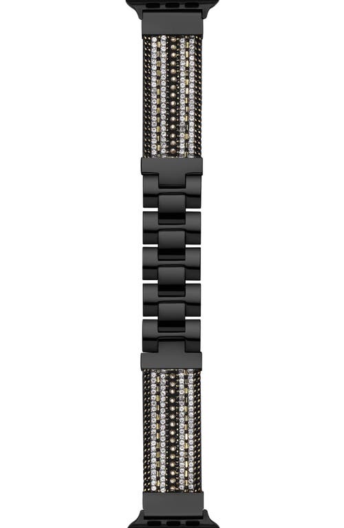The Posh Tech Beaded Apple Watch® Bracelet Watchband In Black/silver