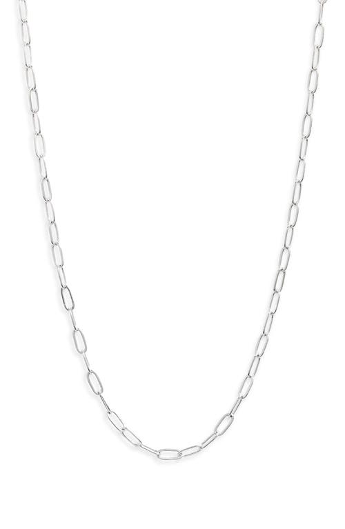 Paper Clip Chain Necklace in Sterling Silver Dipped
