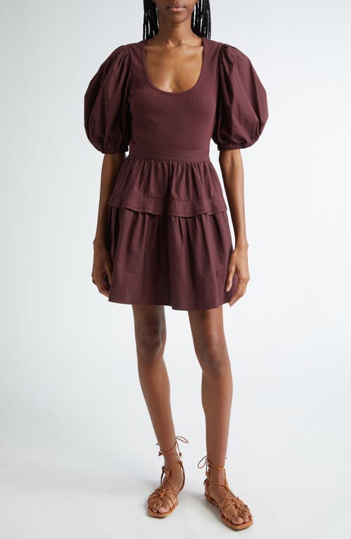 Ulla Johnson Tilda Mixed Media Minidress Bordeaux at Nordstrom,