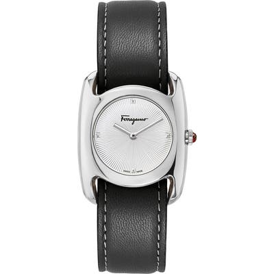 Salvatore Feragamo Vara Leather Strap Watch, 2m Mm