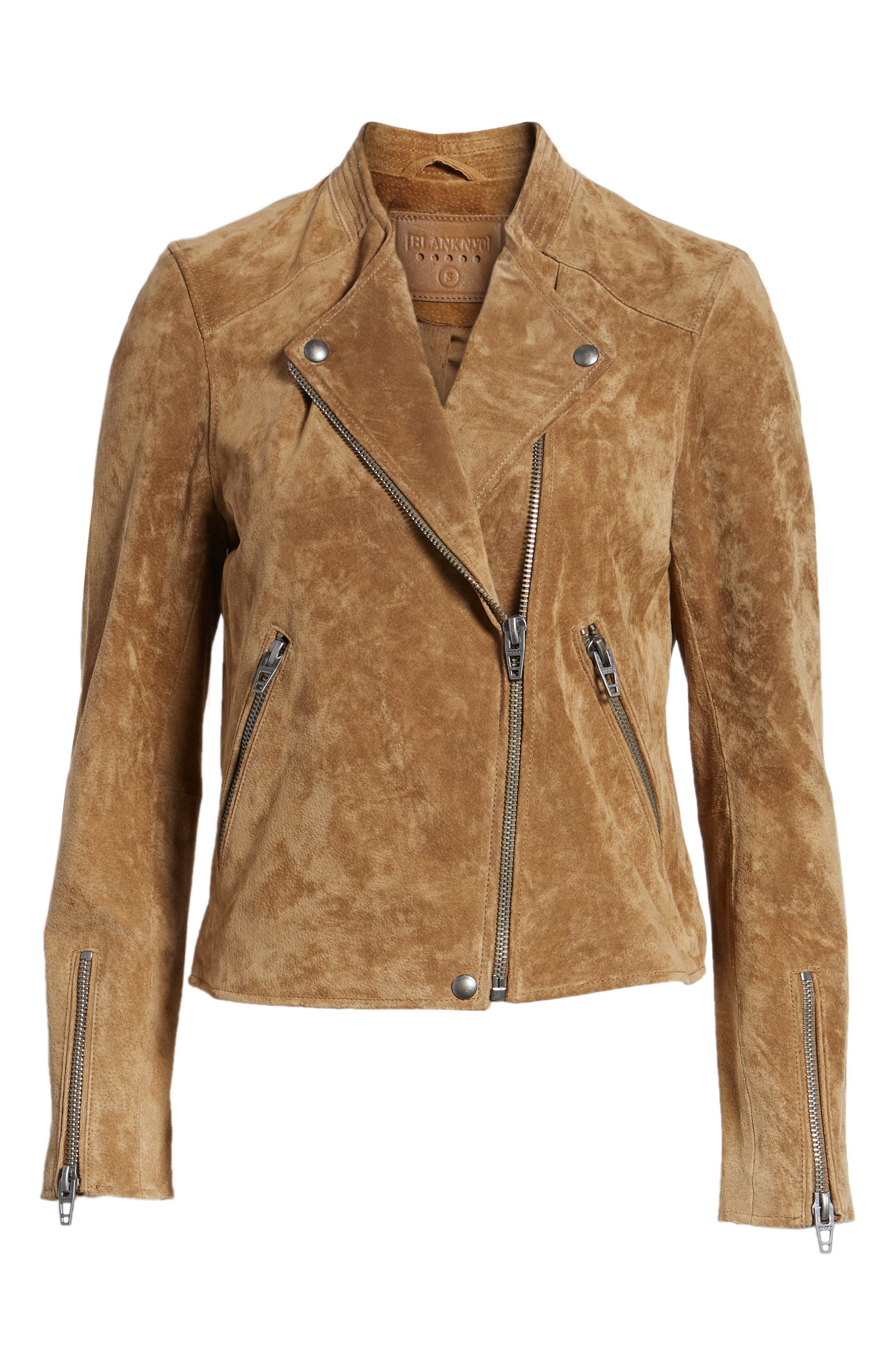 blanknyc denim no limit suede moto jacket