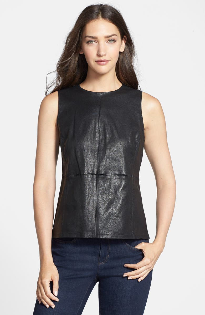 Eileen Fisher The Fisher Project Sleeveless Leather Top | Nordstrom