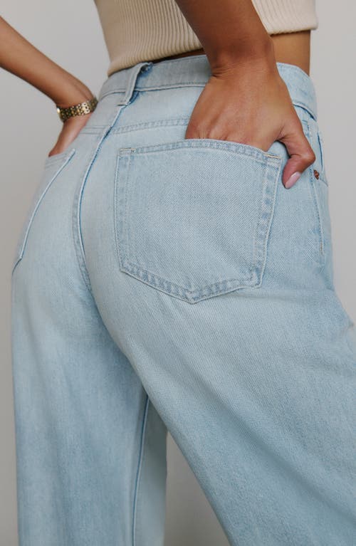 Shop Reformation Cary Slouchy Low Rise Wide Leg Jeans In Sheyenne