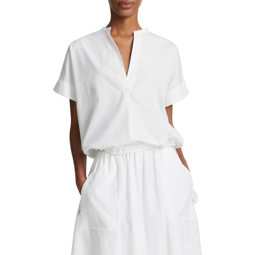Vince Short Dolman-sleeve Pullover Top In Optic White