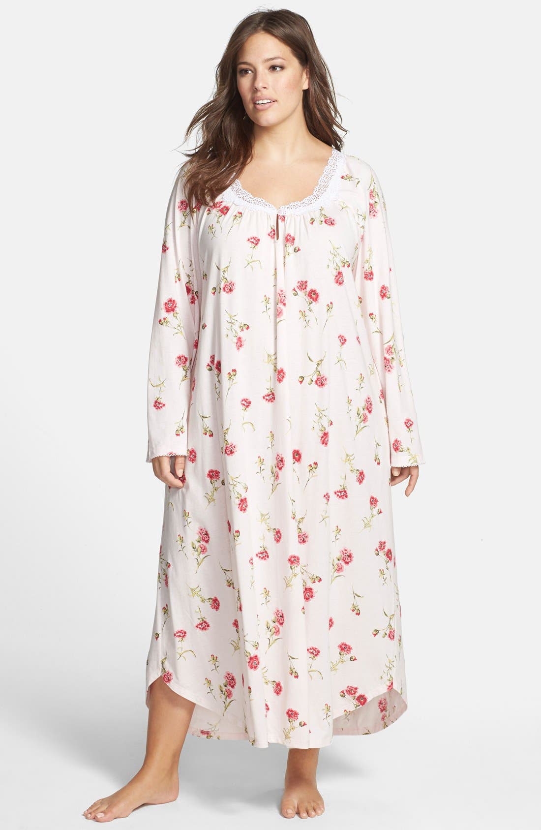 Carole Hochman Designs 'Forever Carnation' Long Nightgown (Plus Size