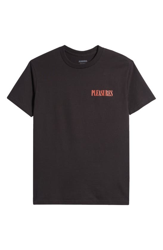 Shop Pleasures Vertical Cotton Graphic T-shirt In Black