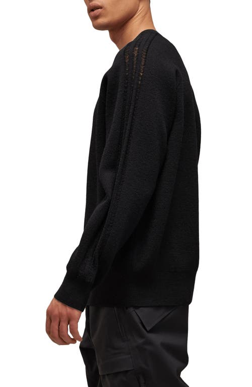 Shop Y-3 3-stripes Wool Blend Sweater In Black