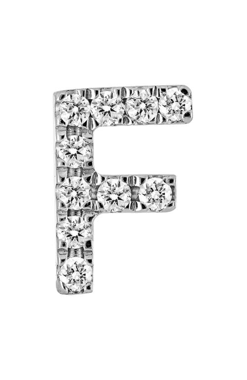 Bony Levy Single Initial Earring In White Gold/f