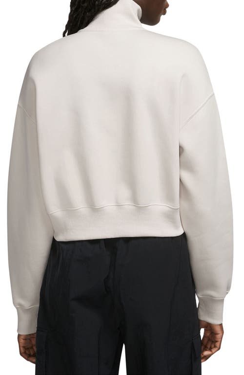 Shop Nike Sportswear Phoenix Fleece Crop Sweatshirt In Lt Orewood Ivory/sail